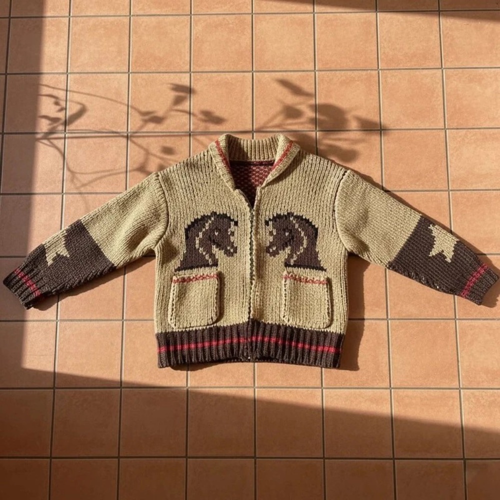 Kids Knit Jacket with Horse Design